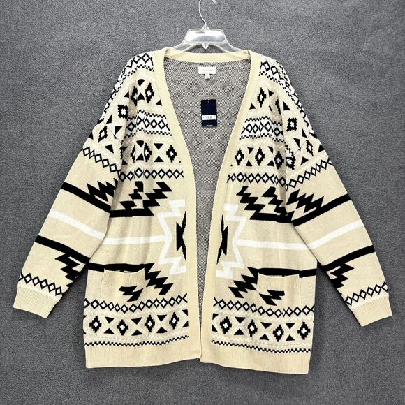 Lucky Brand Sweaters - Lucky Brand Sweater Womens XL Extra Large Open‎ Front Cardigan Aztec pocket
